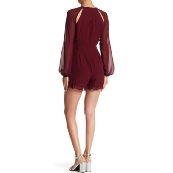 LINE & Dot V-Neck Frill Trim Romper - Picture 3 of 8